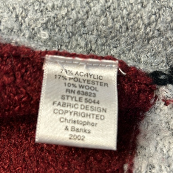 SOLD. Vintage Christopher & Banks Plaid Colorblock Button-Up Woman Cardigan - Picture 9 of 11